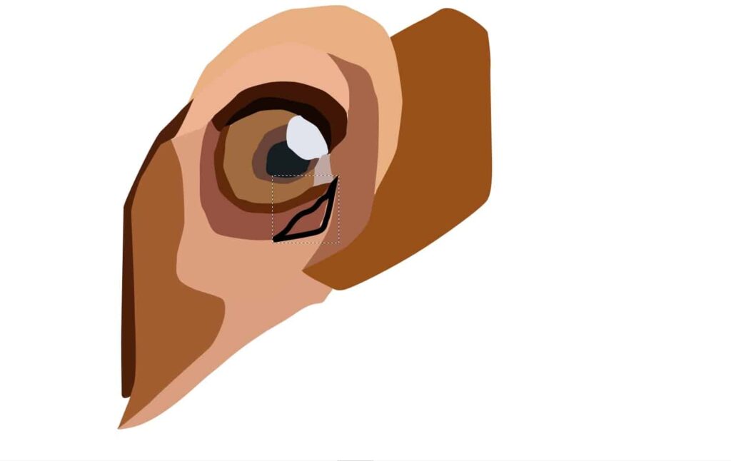 A work in progress with the image layer hidden. Only the drawn layer is shown.