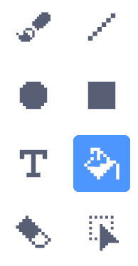 Paint bucket tool selected in toolbar.