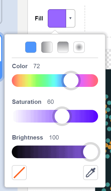 The fill colour option in scratch.