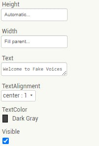 label properties