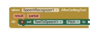 after getting text change the voice pitch