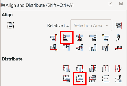 Inkscape align and distribute tabs