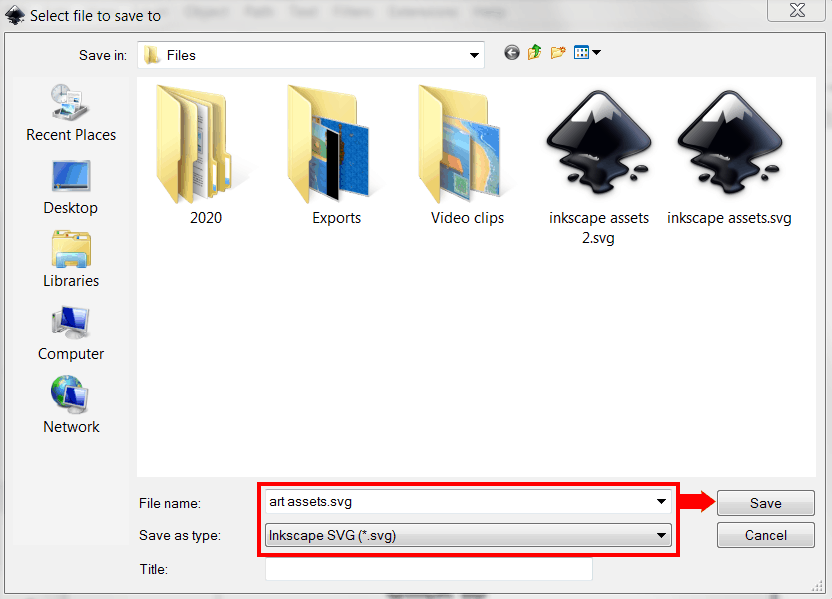 Windows save file interface.
