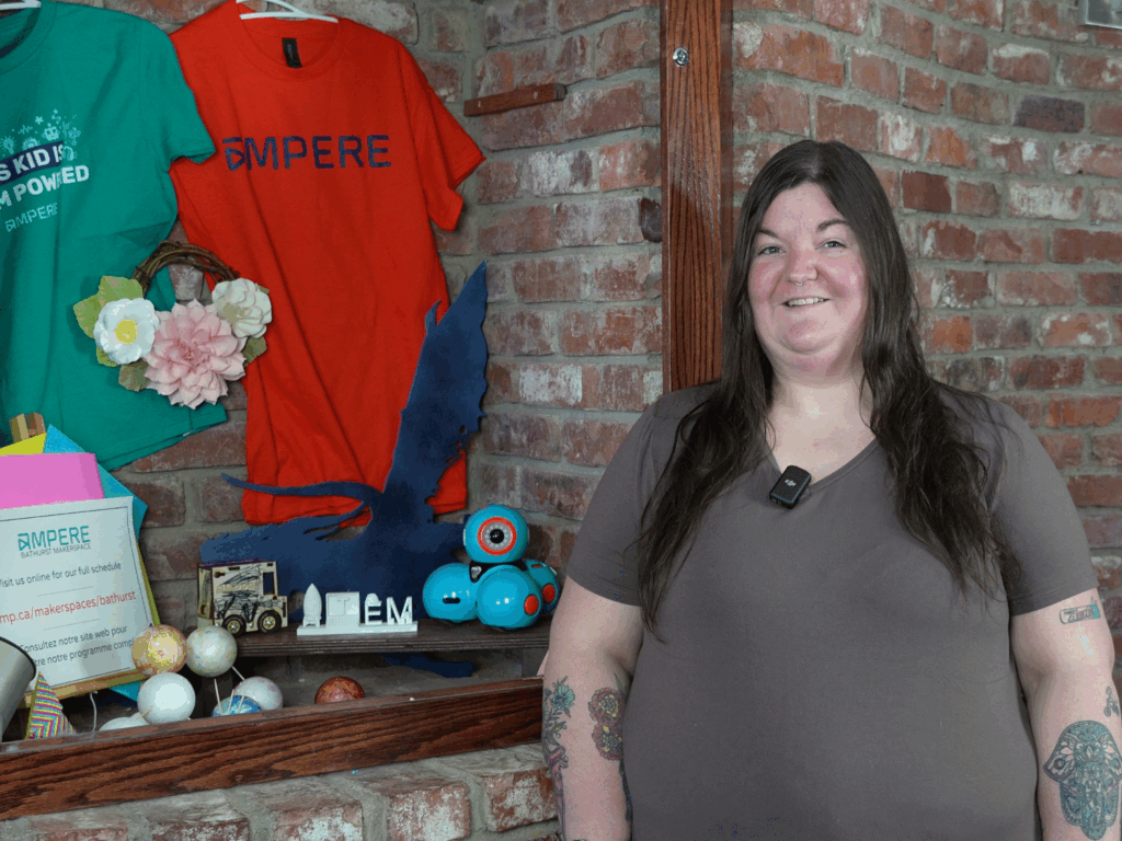 Education Assistant and parent Sara Martin in the Bathurst Makerspace and Skills Hub