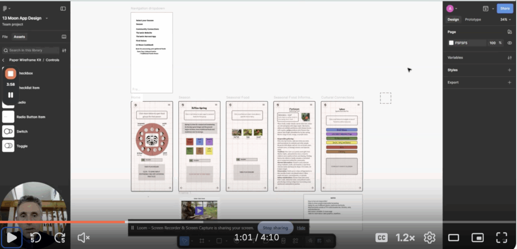 A video still displaying a Figma Design board.