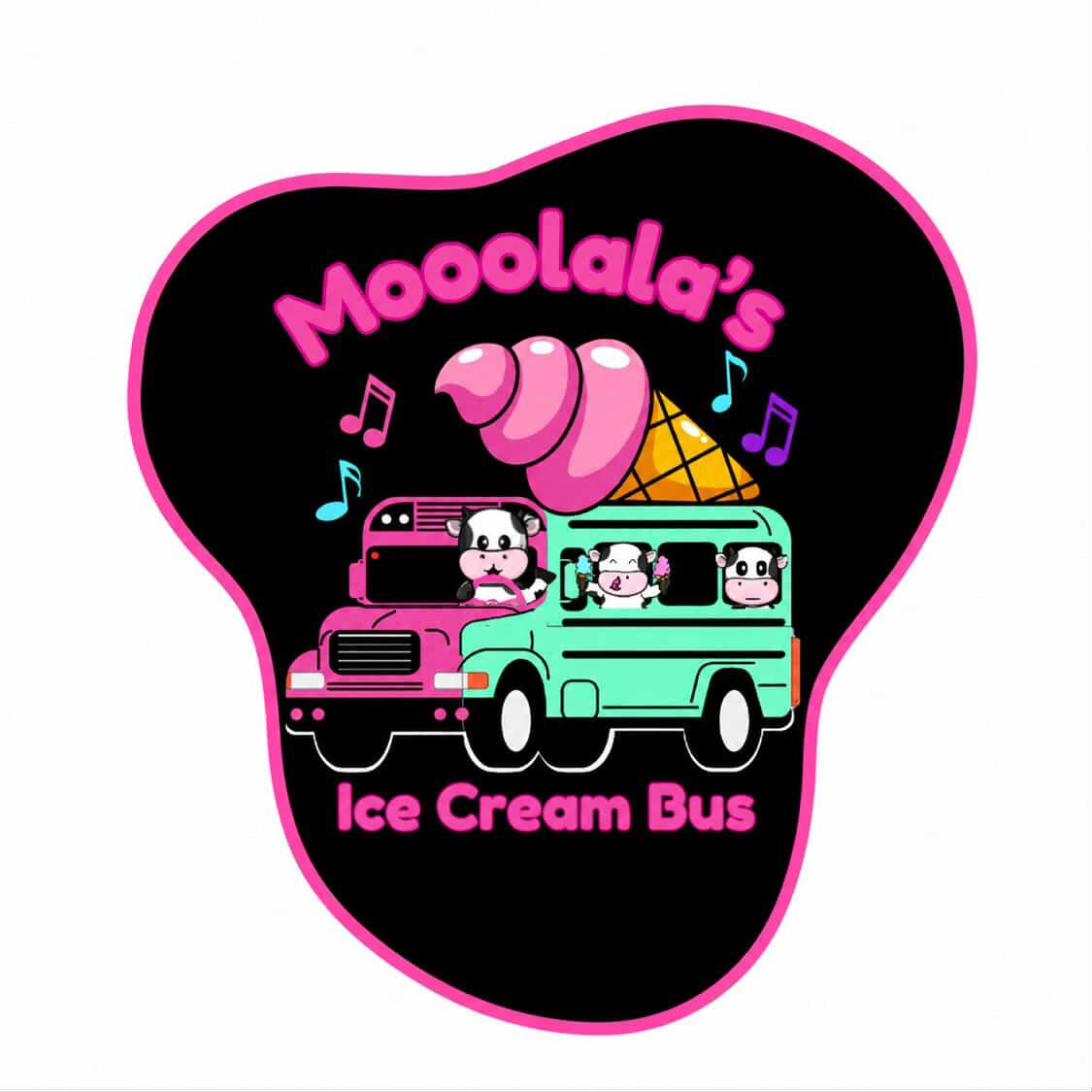 Moo La La Ice Cream Bus logo.